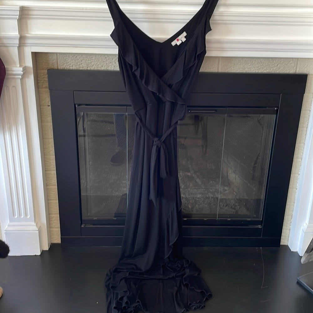 Boden black midi ruffle Sun dress size 4
